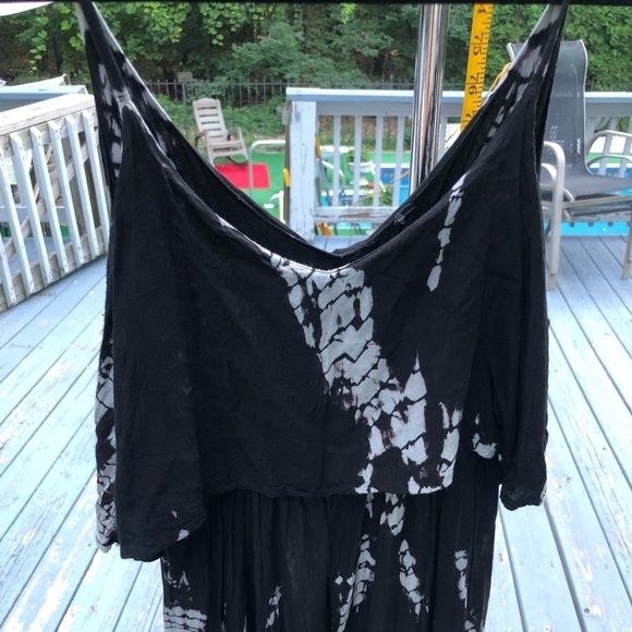 Mossimo Supply Co  size large black tie dye sun dress Maxi V-neck - Picture 6 of 7